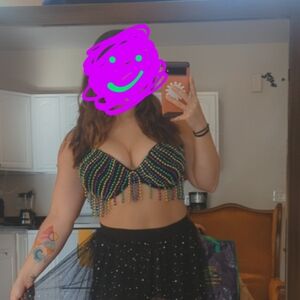 Mardi gras beaded top